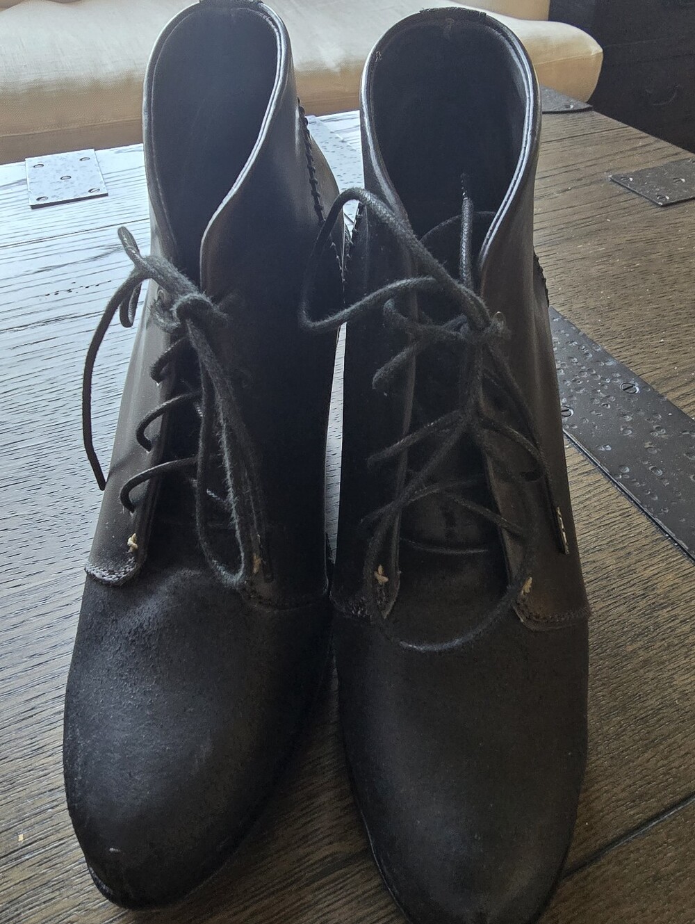 Rag And Bone. Women's Black Lace-Up Ankle Boots - Classic Style